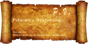 Pohrancz Viktorina névjegykártya